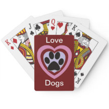 Love Dogs Playing Cards