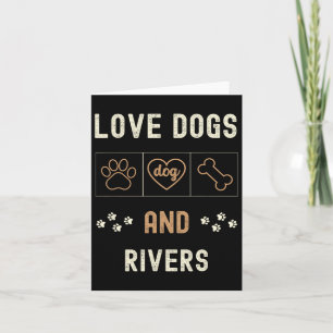 Love Dogs Walking Boats Rivers Men Women Dog Owner Card