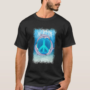 Love Dolphins Peace Symbol Ocean Sea Life T-Shirt