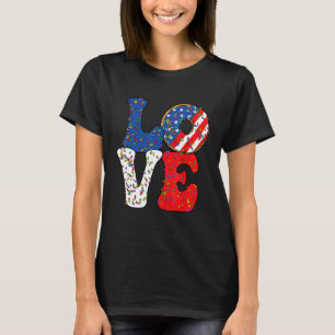 Love Donut Sprinkle with USA American flag for 4th T-Shirt