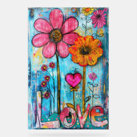 *~* LOVE Doodle – Colourful Whimsical Flower Art 