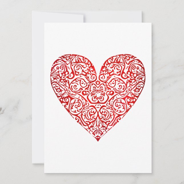 Love Doodle Heart Abstract Art, No 02 Holiday Card (Front)