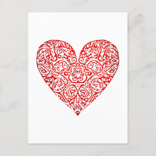 Love Doodle Heart Abstract Art, No 02 Postcard