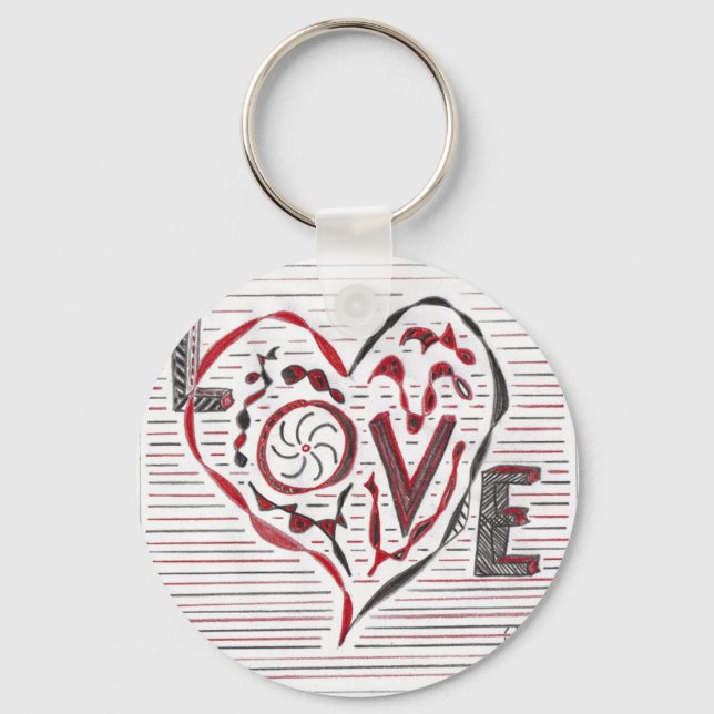 Love Doodle Key Ring (Front)