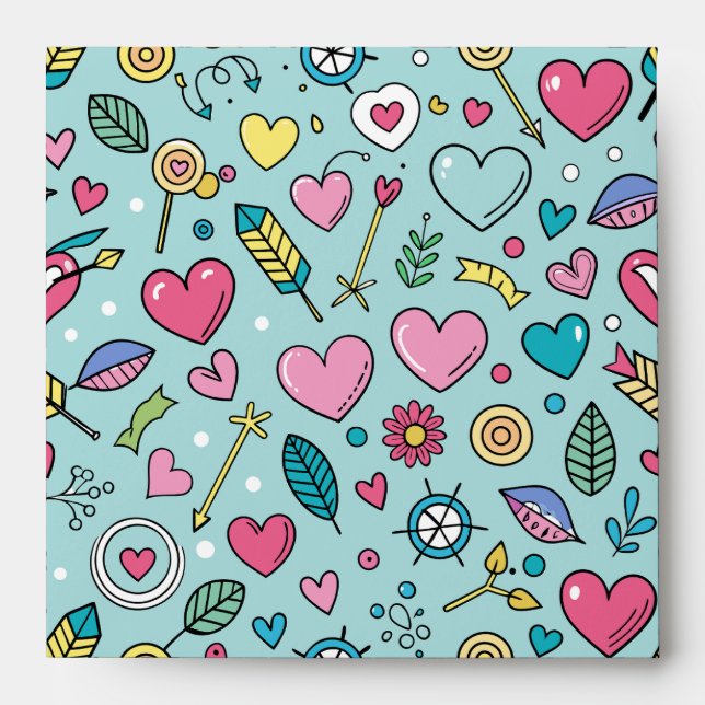 Love Doodle Tapestry Envelope (Front)