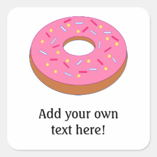 Love Doughnuts? Fun Ring Doughnut Graphic Square Sticker