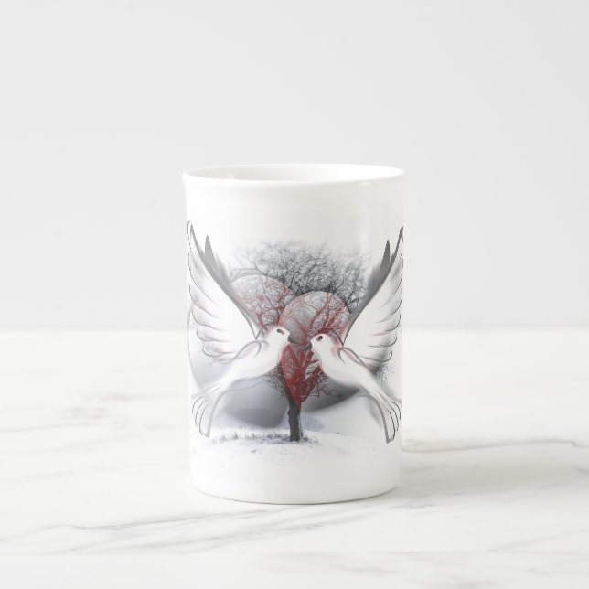 Love Doves Bone China Mug (Front)