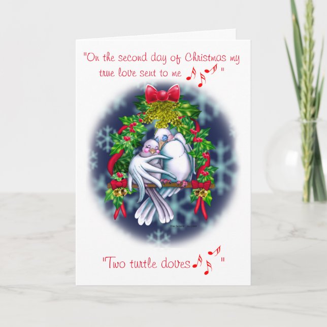 Love Doves Christmas version Holiday Card (Front)
