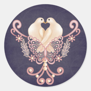 Love Doves Classic Round Sticker