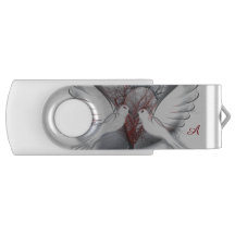 Love Doves Monogram 8 GB Swivel USB Flash Drive