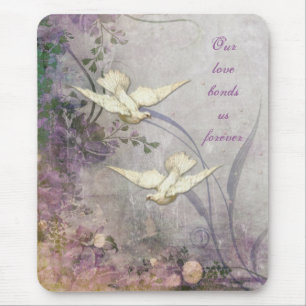 Love - Doves - Romantic - Forever Bond - Wedding Mouse Pad