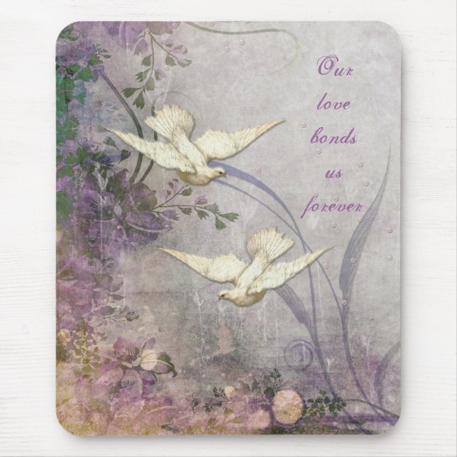 Love - Doves - Romantic - Forever Bond - Wedding Mouse Pad (Front)