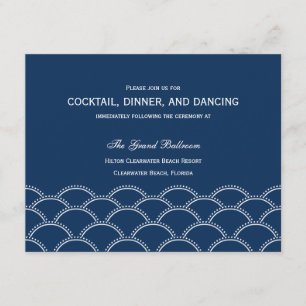 Love Doves Wedding Reception Cards - Navy