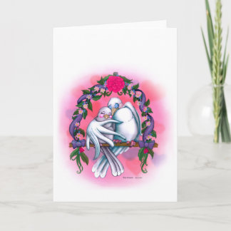 Love Doves White Wedding Invitation/Celebration Card