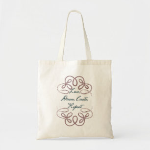 Love, Dream,  Create, Repeat, Folk design Tote Bag