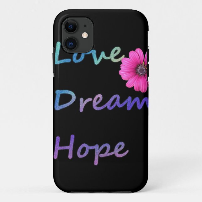 Love, Dream, Hope Flower Case-Mate iPhone Case (Back)