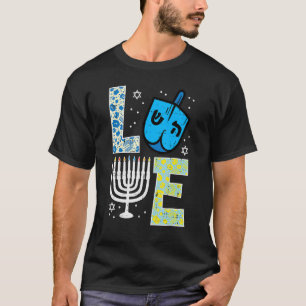 Love Dreidel Menorah Jew Hanukkah Chanukah Men Wom T-Shirt