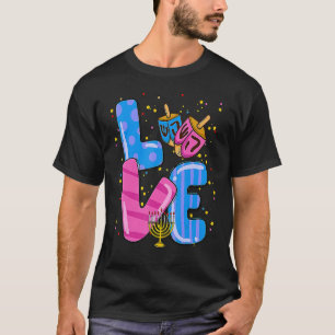 Love Dreidel Menorah Jewish Hanukkah Chanukah T-Shirt
