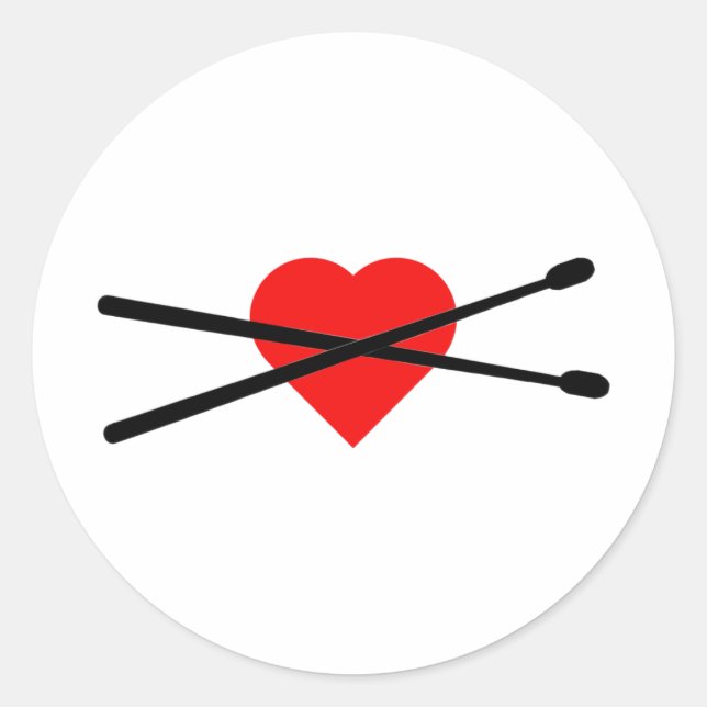 Love Drumming Coffee Mug Classic Round Sticker (Front)