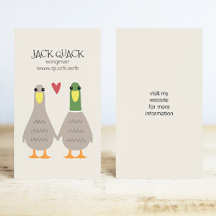 Love Ducks   Funny Cartoon Couple   Wingman Business Card