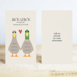 Love Ducks   Funny Cartoon Couple   Wingman Business Card
