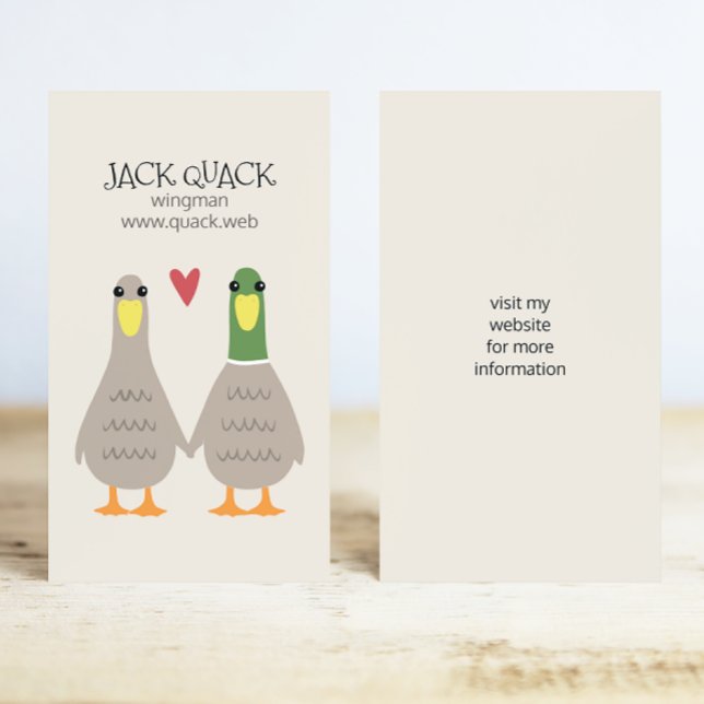 Love Ducks | Funny Cartoon Couple | Wingman Business Card (Creator Uploaded)