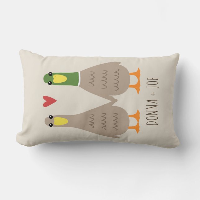 Love Ducks Lumbar Cushion (Front)