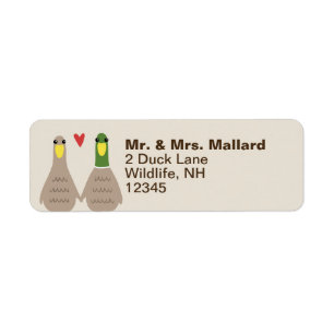 Love Ducks Return Address Label