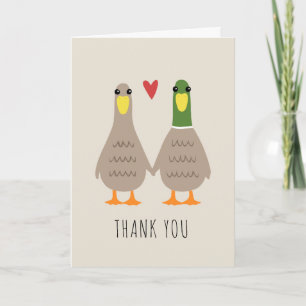Love Ducks Wedding Thank You Card