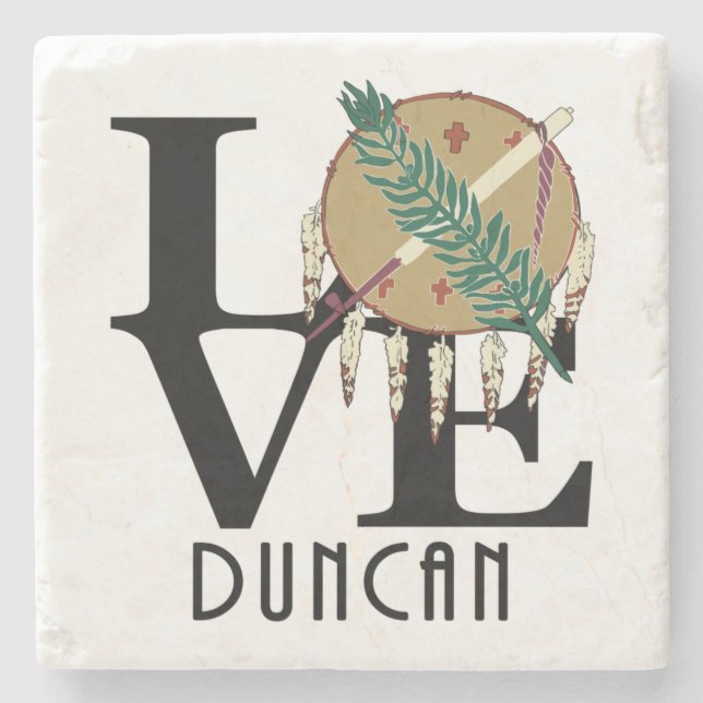 LOVE Duncan Oklahoma Stone Coaster (Front)