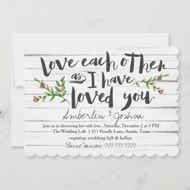 Love Each Other Bridal Invitation (Front)