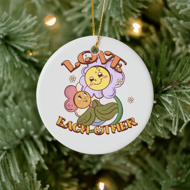 Love Each Other Ceramic Ornament (Tree)