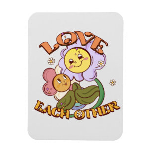 Love Each Other – Cute & Vibrant Flower Magnet