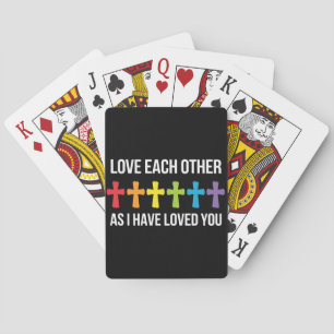 Love Each Other Gay Pride LGBTQ Rainbow Christian Playing Cards