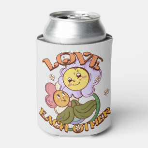 Love Each Other   Whimsical Floral Design Can Cooler