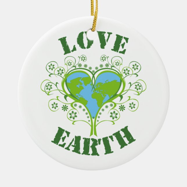 Love Earth Day Ceramic Tree Decoration (Front)