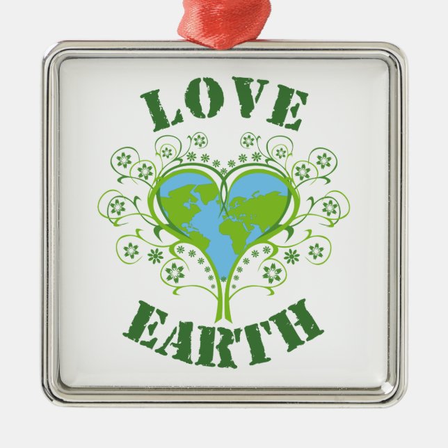 Love Earth Day Metal Tree Decoration (Front)