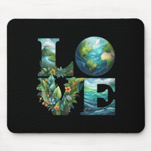 Love Earth Day Planet Nature 2025 Environmental Ec Mouse Pad