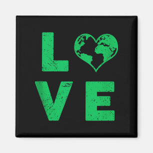 Love earth planet distressed environmental tank to magnet