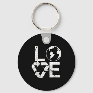Love Earth Recycle Symbol Eco-friendly Earth Day D Key Ring