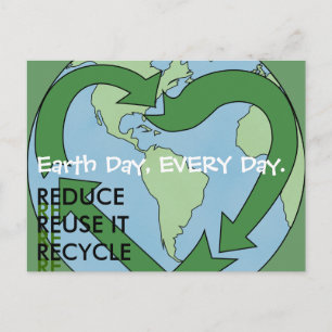Love Earth -Reduce Reuse Recycle Postcards
