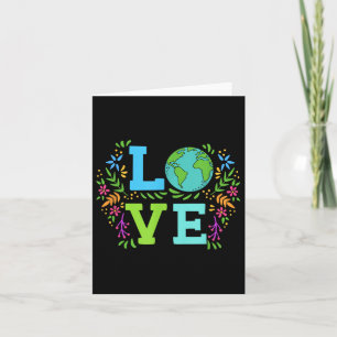 Love Earth Save The Planet Vintage Floral Earth Da Card