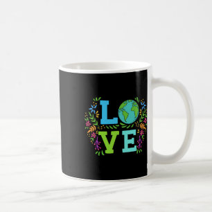 Love Earth Save The Planet Vintage Floral Earth Da Coffee Mug