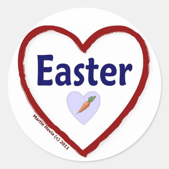 Love Easter Classic Round Sticker (Front)