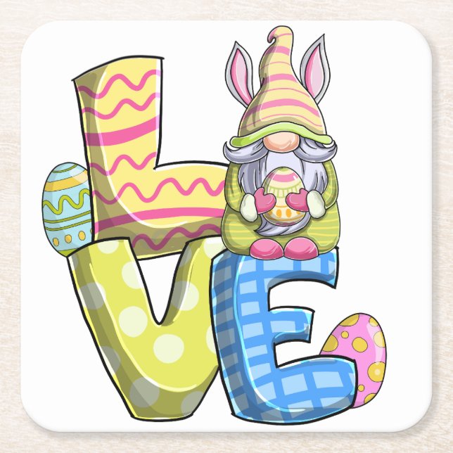 Love, Easter decoration Square Paper Coaster (Front)