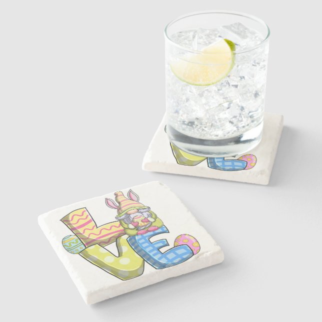 Love, Easter decoration Stone Coaster (Side)