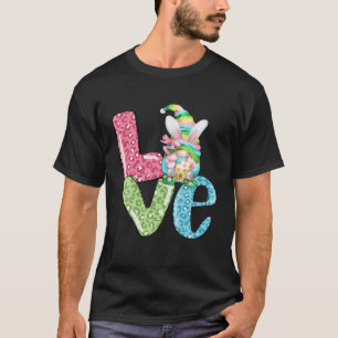 Love Easter Egg Bunny Gnome Easter Holiday T-Shirt