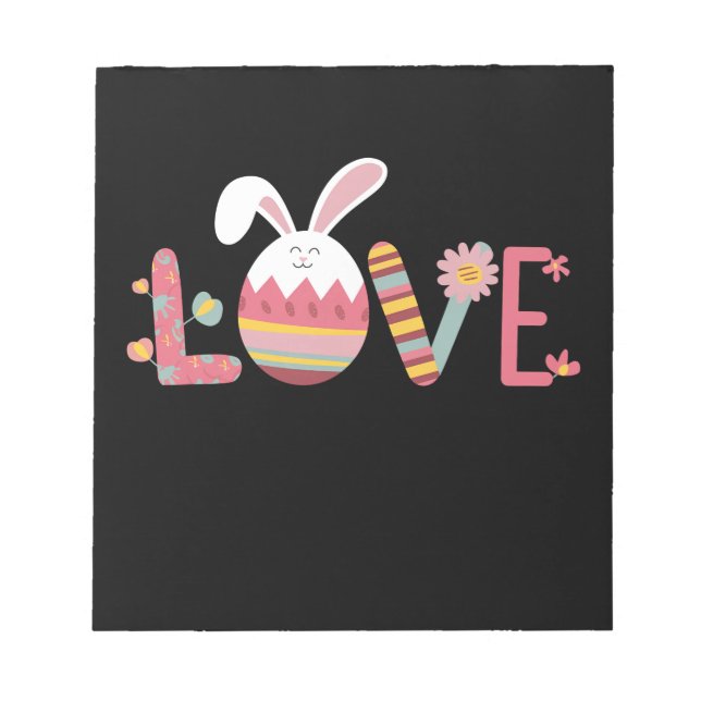 Love Easter Eggs Rabbit Cute Bunny Notepad (Front)