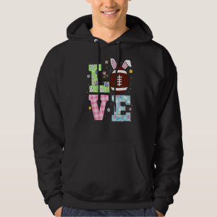 Love Easter Football Ball Egg Bunny Ears Boys Gir Hoodie