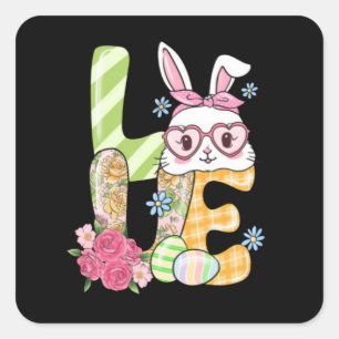 LOVE EASTER SQUARE STICKER
